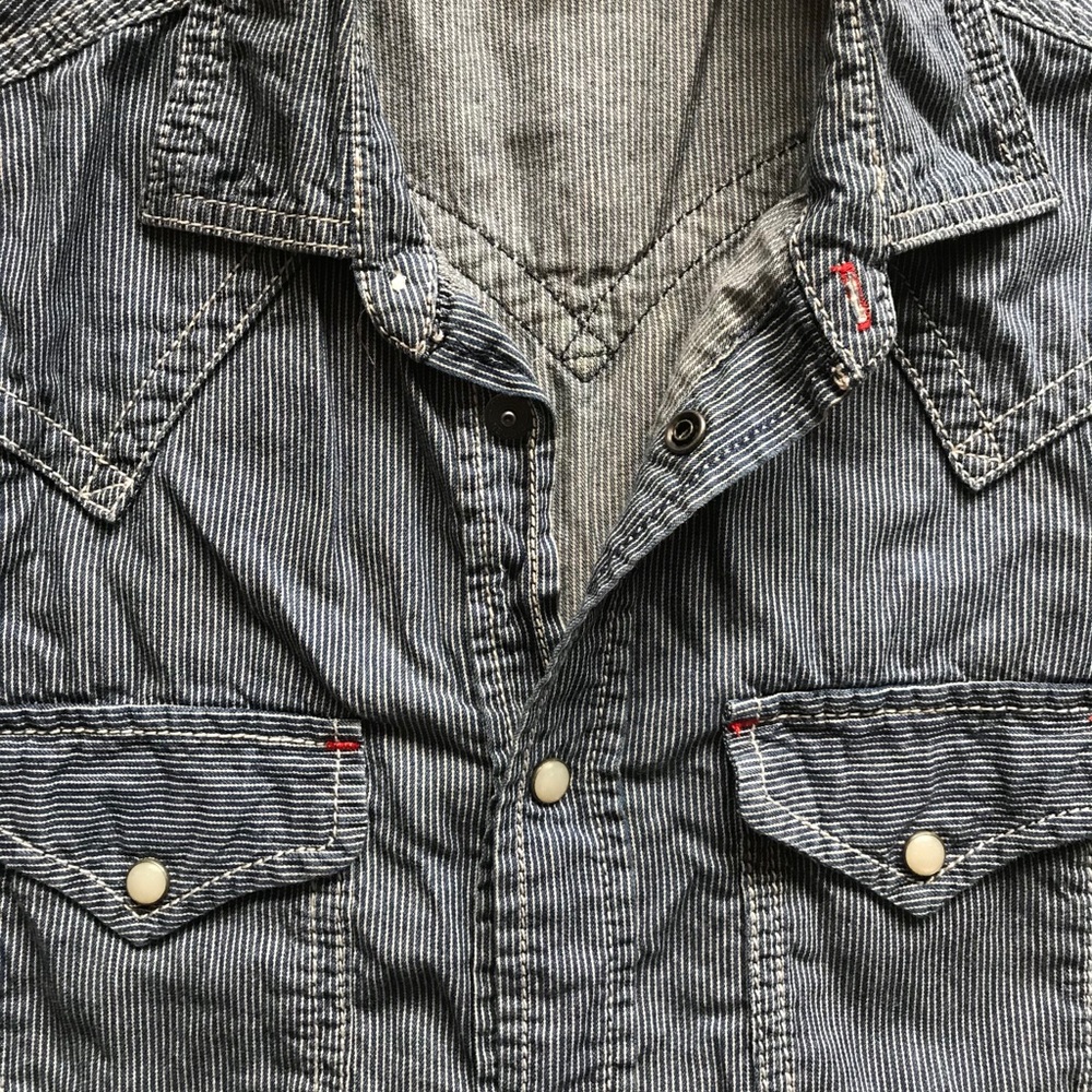 Diesel blue striped western shirt